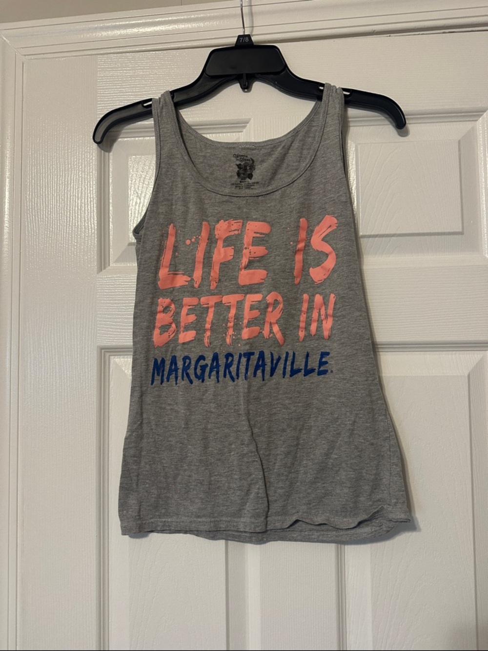 Margaritaville Kids Gray Tank Top with Pink & Blue Graphic